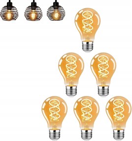 6DB Led izzó E27 Filament 4W meleg 2200K Edison Retro Dekoratív Izzó