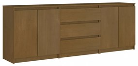 mézbarna tömör fenyőfa kisszekrény 180 x 36 x 65 cm