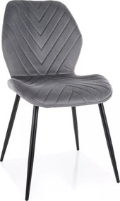Mike Velvet szék fém váz fekete bársony szövet szürke bluvel 14