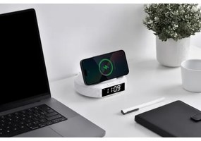 Immax 08983L - Ébresztő LCD-vel, 27W/9V Qi vezeték nélküli töltő, fehér