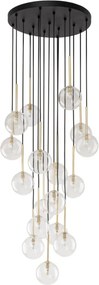 TK LIGHTING 5945 NI Többágú Függesztett Lámpa Fekete, Átlátszó, Arany G9 IP20
