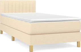vidaXL krémszínű szövet rugós ágy matraccal 80 x 200 cm