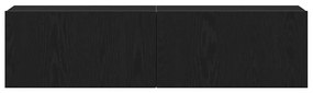 fekete tölgy színű szerelt fa TV-szekrény 120x30x30,5 cm