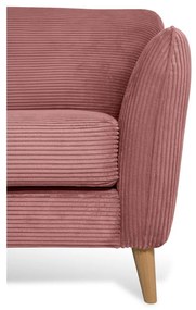 Rózsaszín kordbársony sarokkanapé (bal oldali) Paris – Scandic