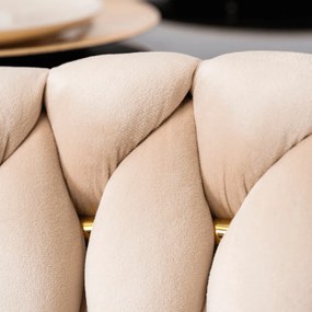 Elegáns Krémszínű Bársony Étkezőszék Arany Lábbal. CAPI