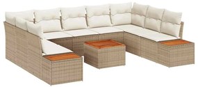 Kerti Kanapé Szett 6 pcs bézs és krémszínű 289 x 209 x 85 cm