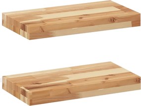 vidaXL 2 db olajbevonatú tömör akácfa függőpolc 60 x 20 x 4 cm