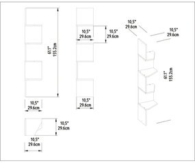 Sarokfalipolc DESALDO 155,2x29,6 cm barna