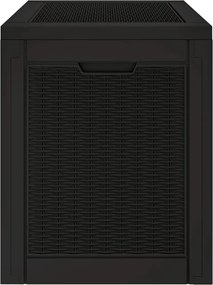 vidaXL fekete polipropilén kerti tárolóláda 55,5x43x53 cm