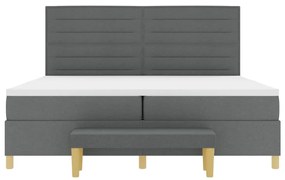 vidaXL Boxspring Ágy Matrac &amp; Padló Szürke 200x200 cm Szövet