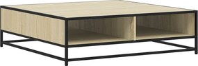 vidaXL sonoma tölgy szerelt fa és fém dohányzóasztal 100 x 100 x 30 cm