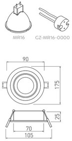 Lámpa Mennyezeti lámpatest MORENA, IP20, kör, fekete
