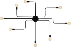 Truva N-697 fekete vas függőlámpa, Ø190 cm, 8 izzós