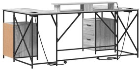 Asztal fiókkal Szürke sonoma 182 x 101 x 87.5 cm Faanyag