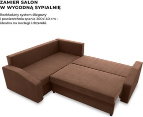 Grande Plus sarokkanapé, baloldali, szövet anyag, barna