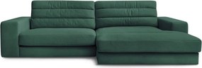 Zöld bársony sarokkanapé (jobb oldali-heverő résszel) Sierra – Bobochic Paris