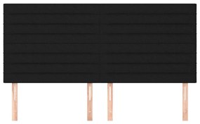 4 db fekete szövet fejtámla 100x5x78/88 cm