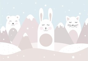 Fotótapéta Hegyek Állatok Gyerek Pasztell vinil 312x219 +ragasztó