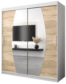 Ruhásszekrény 180 cm Eclipse (matt fehér + szonoma tölgy). 1063416