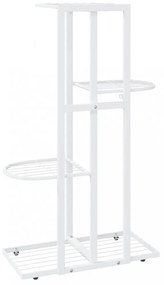 fehér 4 szintes acél virágtartó állvány 43 x 22 x 76 cm