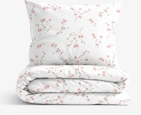 Goldea pamut ágyneműhuzat - cseresznyevirágok 150 x 200 és 50 x 60 cm