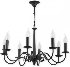 Barokk csillár Asti izzók lángok csavart karokon a nappaliba