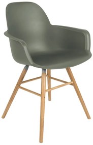 Albert design szék karfás, zöld