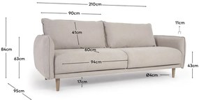 Bézs kanapé 210 cm Carlota - Kave Home