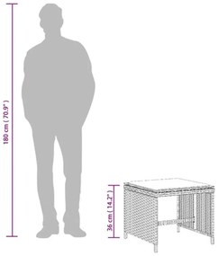 vidaXL 4 db barna polyrattan kerti szék párnával 41 x 41 x 36 cm