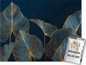 Fotótapéta Levelek Arany Glamour Hálószoba Nappali Tapéta Flizelina 200x140