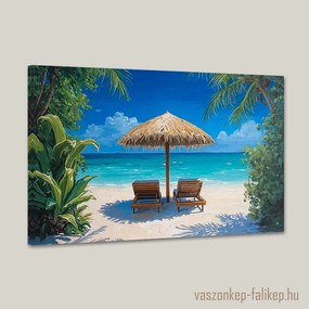 Tengerparti pihenő – Prémium trópusi falikép 60x40 cm