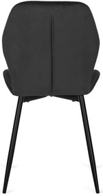 Fekete Bársony Étkezőszék LUCKY