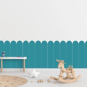 PIPPER. Textil öntapadó tapéta - Boltív - Kék-zöld színű Méret: 80cm, Szín: Sápadt