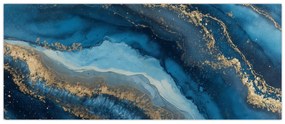 Kép - Kék márvány absztrakció (120x50 cm)