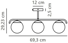 Nordlux - Csillár rúdon GRANT 3xE14/25W/230V fekete