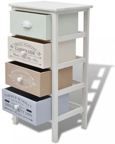 vidaXL 4 fiókos francia stílusú fa tárolószekrény