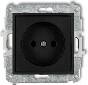 Szimpla aljzat matt fekete 12MGP-1p Kontak földelés nélküli Mini Karlik