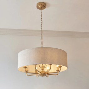 Endon glamour modern függeszték highclere antik sárgaréz természetes vászon end110727