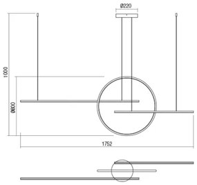 Redo 01-1737 - GIOTTO LED/56W/230V állítható fekete függeszték