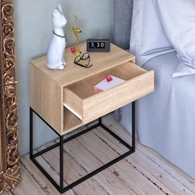 Éjjeliszekrény/kisasztal, sonoma tölgy/fekete, ARTI TYP 2