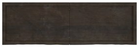 sötétbarna kezelt tömör tölgyfa fali polc 160 x 50 x (2-6) cm