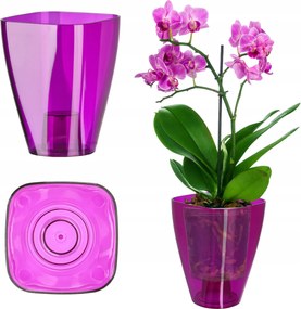 Virágtartó Fedő Orchideához Virágágyás Műanyag Virágok Lila 13CM