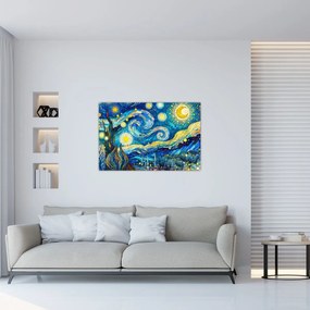 Kép – Csillagos éjszaka mozaikja (90x60 cm)