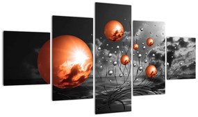 Absztrakt képek - narancssárga gömbök (125x70cm)