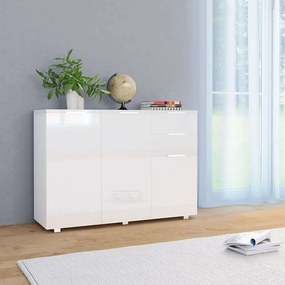 vidaXL magasfényű fehér tálalószekrény 107 x 35 x 76 cm