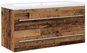 vidaXL Fürdőszobai mosdószekrény 2 pcs Öreg fa 100 x 38,5 x 48 cm