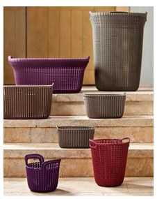 Knit Tall bézs ruhakosár, 57 l - Curver