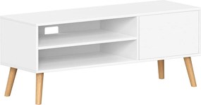 TV-állvány, 120 cm széles TV-szekrény, fehér
