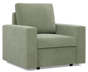 Zeus fotel, egyenes kartámasz, kordbársony, hab töltet, zöld