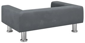 sötétszürke bársony gyerekkanapé 70 x 45 x 26,5 cm